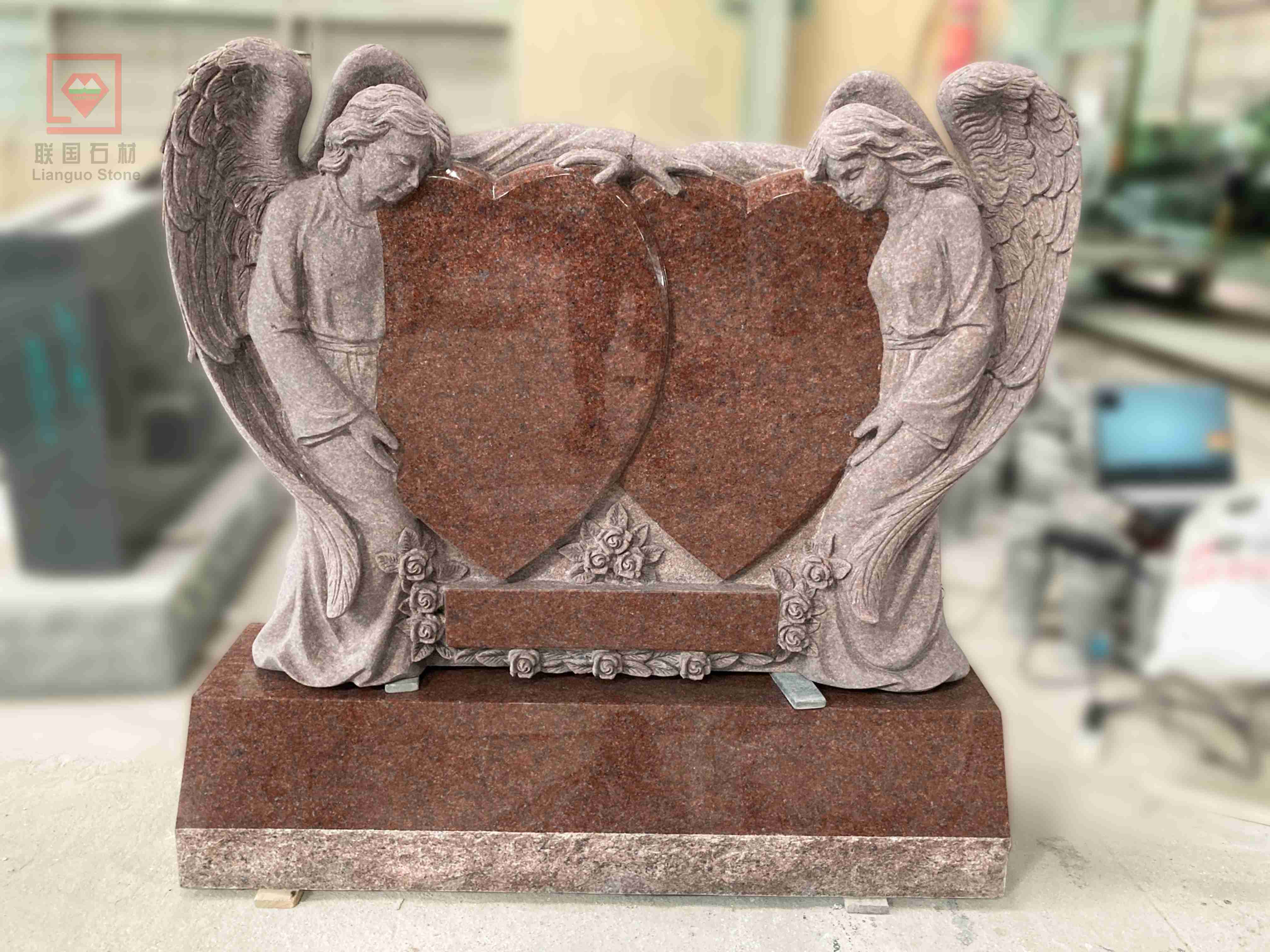 America Cross Granite Monument Case