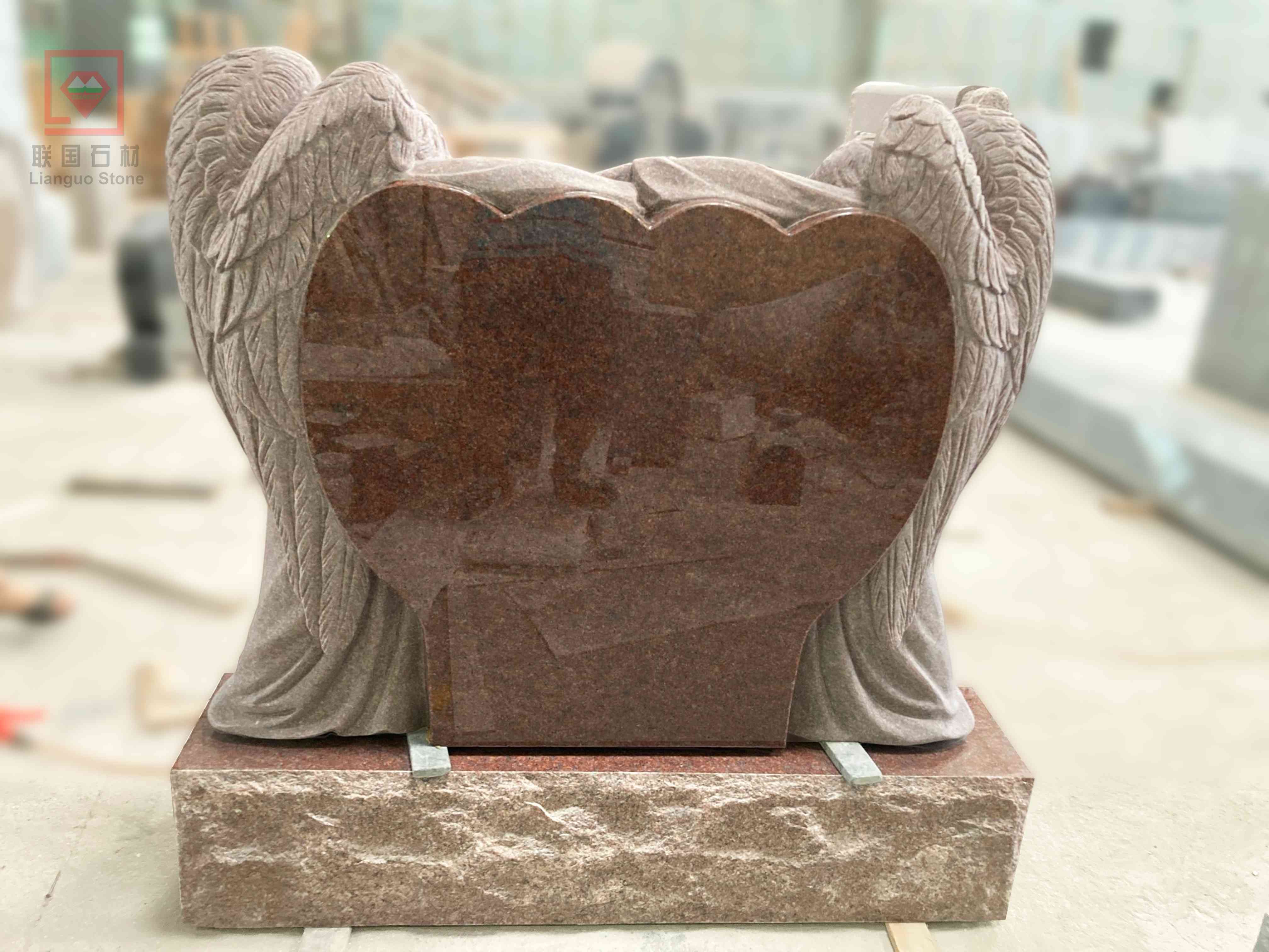 America Cross Customized Granite Monument Case